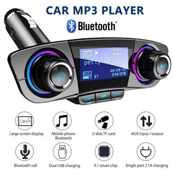 Transmitator FM multifunctional pentru masina cu MP3 Player si Bluetooth Imagine principală a produsului