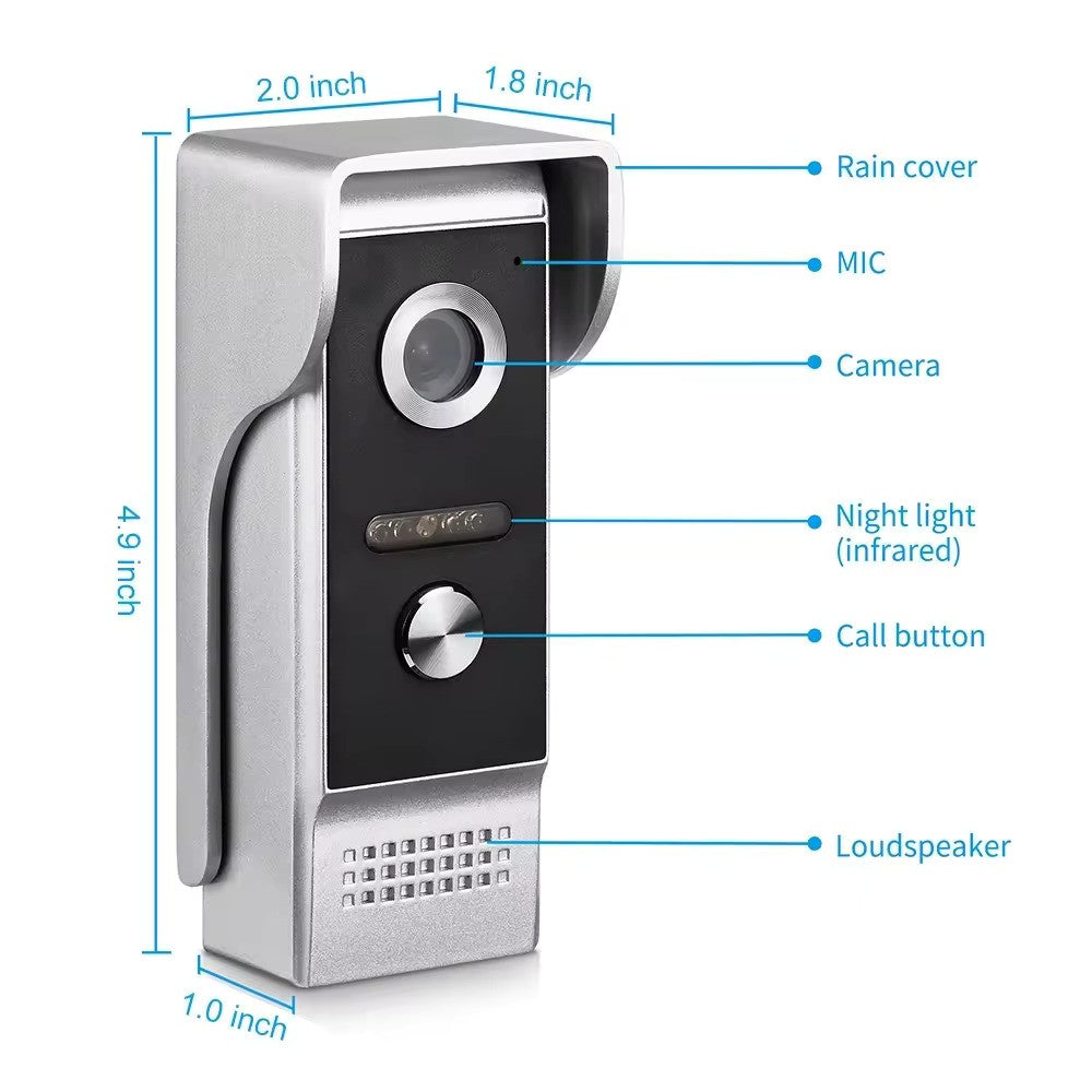 Sistem Video Interfon 4.3", sonerie video cu Ecran Color TFT si Camera cu Viziune Nocturna IR, 1 Monitor + 1