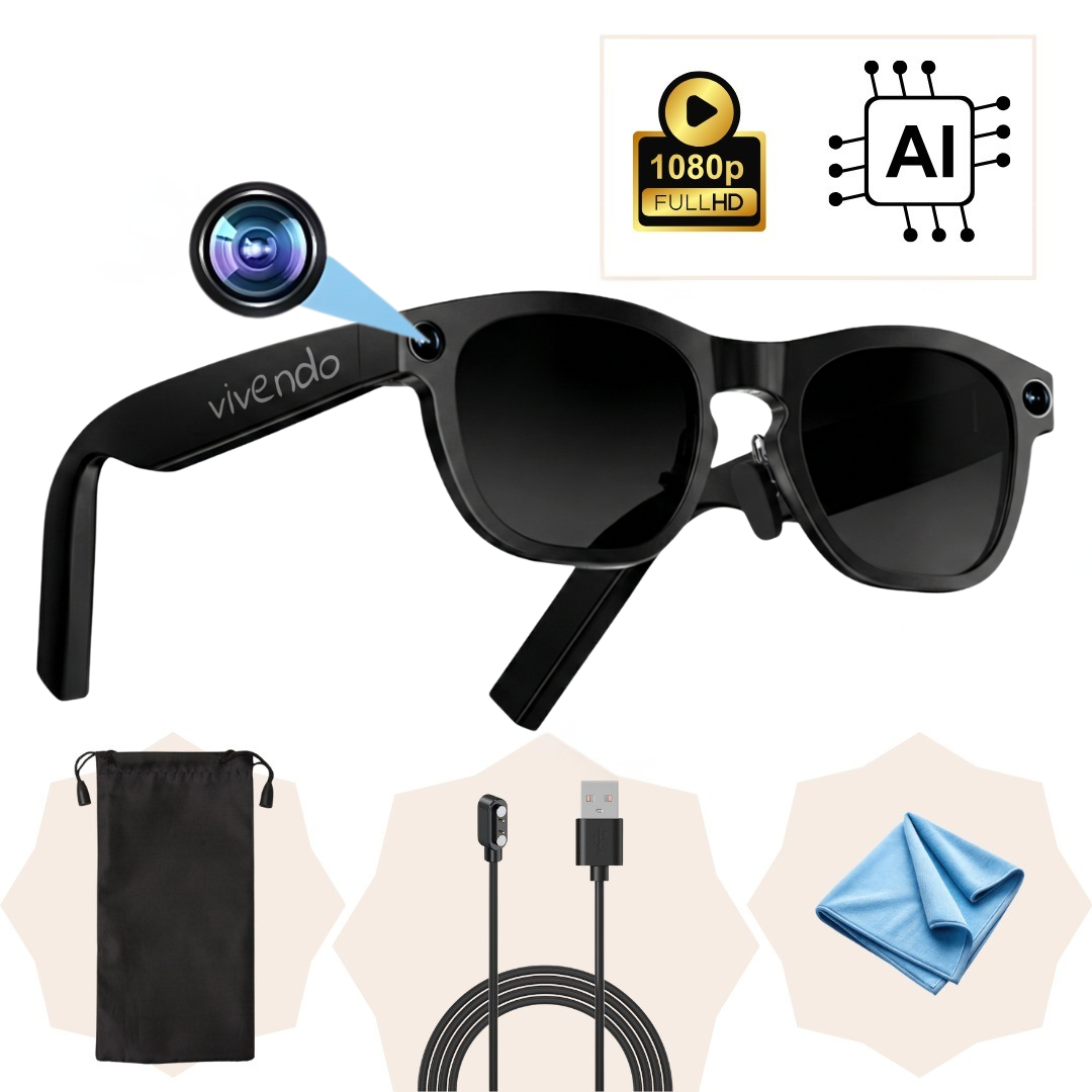 Ochelari Smart VIVENDO SMART GLASSES, Camera 1080P Full HD, AI Integrat Imagine principală a produsului