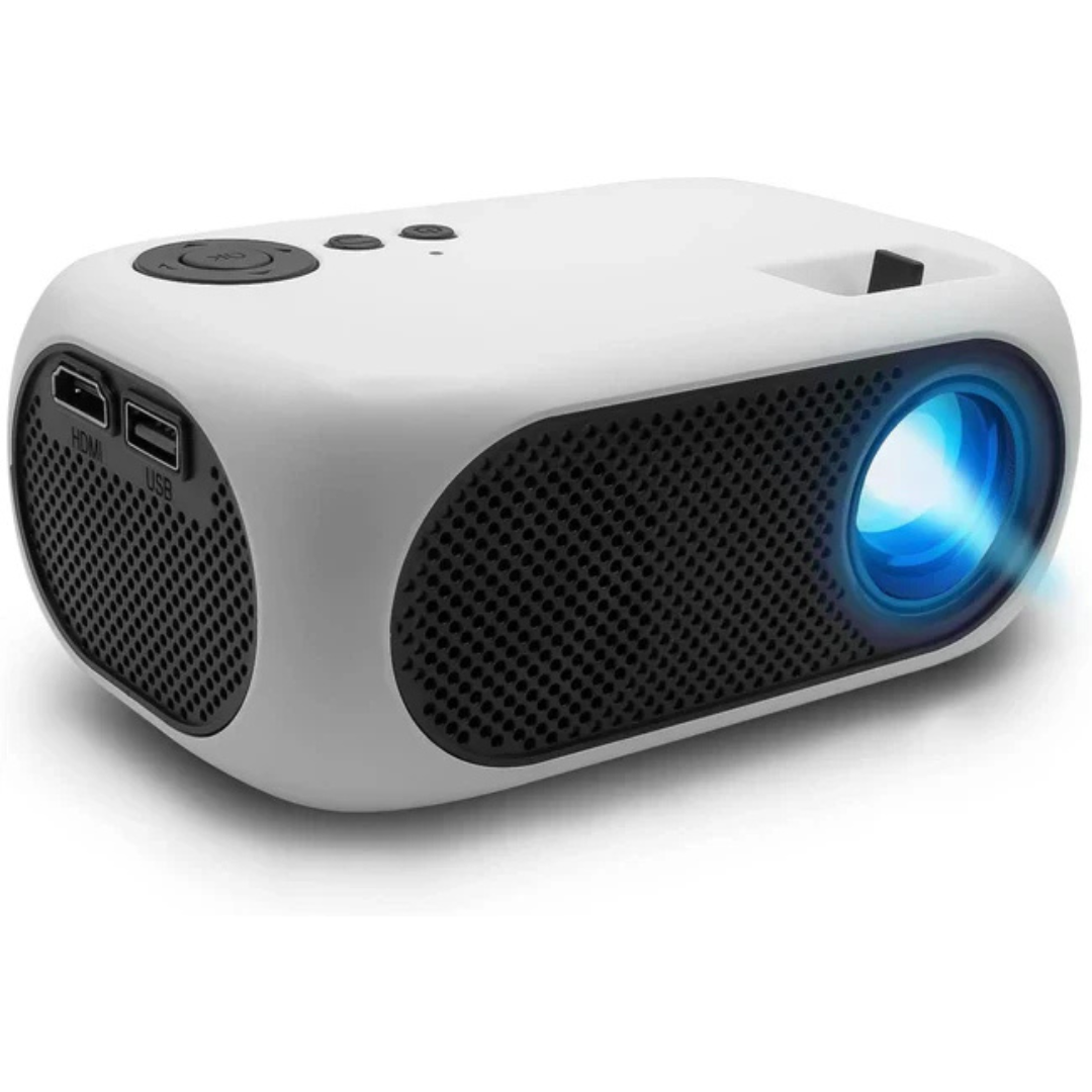 Videoproiector portabil, FULL HD, cu LED-uri, 1200 lumeni, mini proiector, 2000:1, galben Imagine principală a produsului