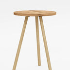 Masuta decorativa rotunda cu picioare din lemn, stil scandinav, 34x34x45 cm