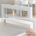 Raft metalic cuptor cu microunde, negru, etajera ajustabila, organizator Bucătărie, 40-60 x 36.5 x 45 cm
