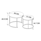 Set 2 masute Hilal Zigon, masute cafea 60 x 50 cm, stil Zigon se imping una sub alta