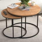 Set 2 masute Hilal Zigon, masute cafea 60 x 50 cm, stil Zigon se imping una sub alta