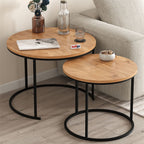 Set 2 masute Hilal Zigon, masute cafea 60 x 50 cm, stil Zigon se imping una sub alta