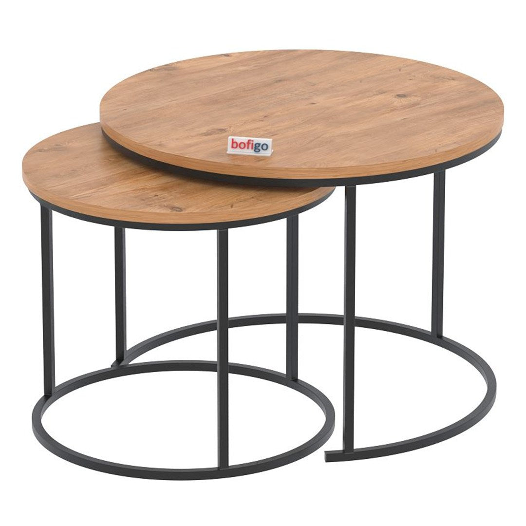 Set 2 masute Hilal Zigon, masute cafea 60 x 50 cm, stil Zigon se imping una sub alta