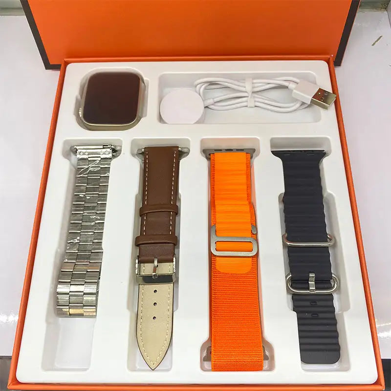 Ceas Smartwatch Ultra Y10, ecran 2.0", 4 curele, incarcare wireless Imagine principală a produsului