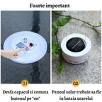 Lampă solara LED decorativa cu proiectie floare, IP65, 5W, alb rece, dimensiuni 12.5 x 6.5 cm