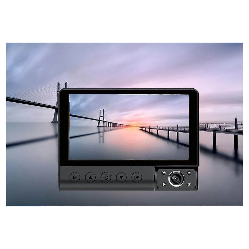 Camera Auto cu Oglindă Retrovizoare 3-in-1 – Ecran 4 inch, viziune nocturna, detectie miscarilor