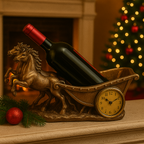 Suport Decorativ pentru Vin cu Ceas – Model Cai / Model Elefant