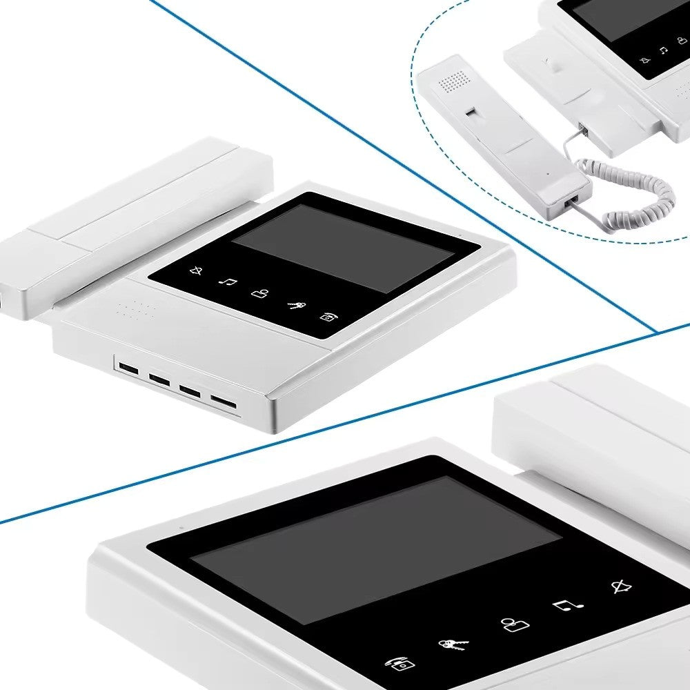 Sistem Video Interfon 4.3", sonerie video cu Ecran Color TFT si Camera cu Viziune Nocturna IR, 1 Monitor + 1