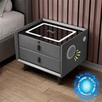 Noptiera Smart Multifunctionala, iluminare LED tactil cu 3 culori, incarcare wireless si USB