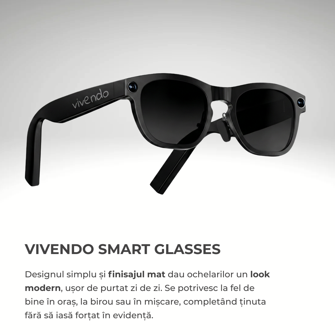 Ochelari Smart VIVENDO SMART GLASSES, Camera 1080P Full HD, AI Integrat Imagine secundară a produsului