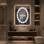 Oglindă LED ovala premium 60x80, cu touch, dezaburire si lumina reglabila