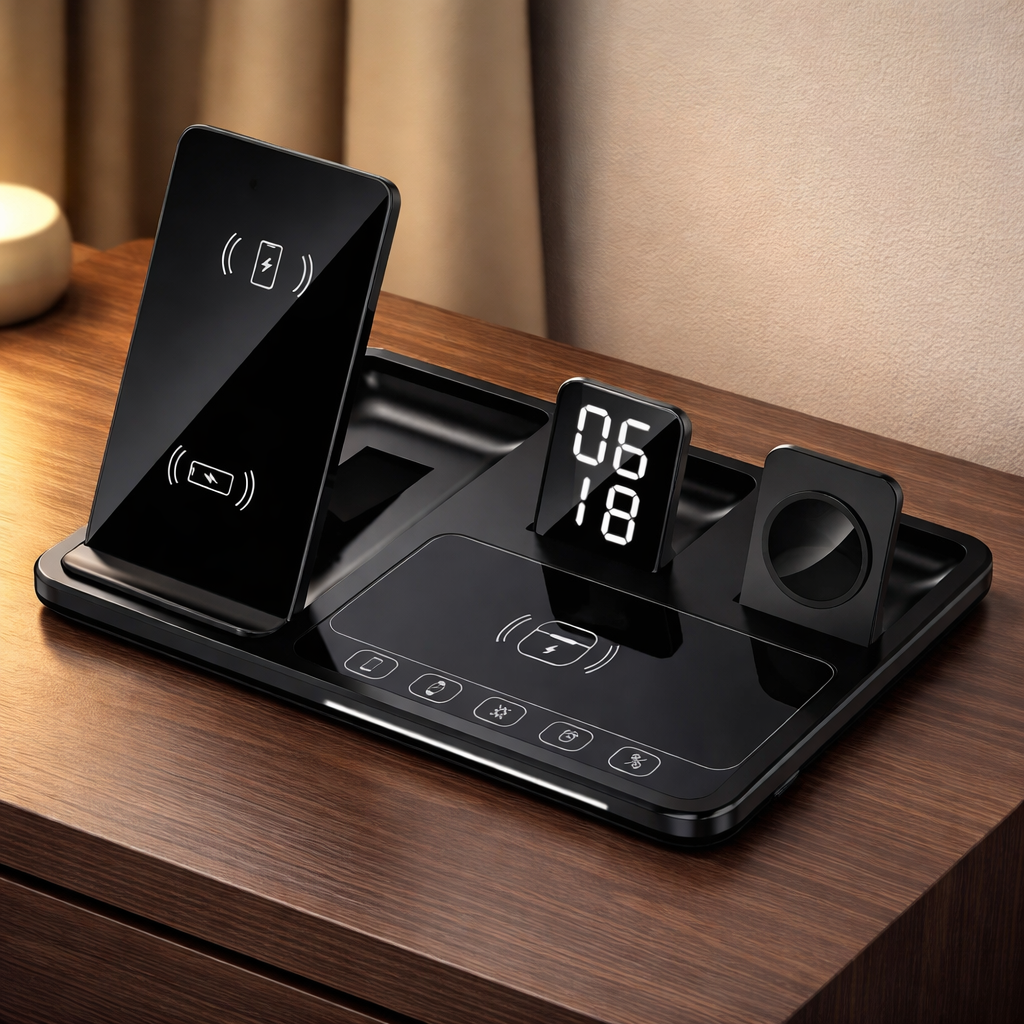 Statie de incarcare wireless, 30W, cu control tactil si incarcare rapida Imagine secundară a produsului