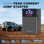 Jump Starter auto multifunctional 12V cu compresor aer 150 PSI si baterie 6000mAh