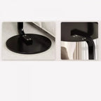 Masuta rotunda pentru cafea, MDF cu metal, 50 x 60 cm, maro cu negru