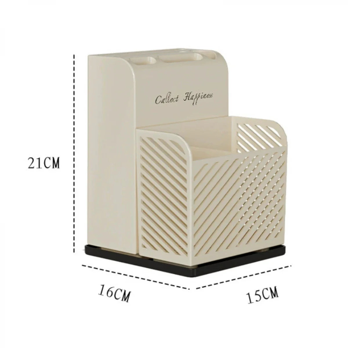 Suport ustensile Bucătărie, recipient cutite, 3 compartimente, plastic, 21 x 16 x 15 cm, alb