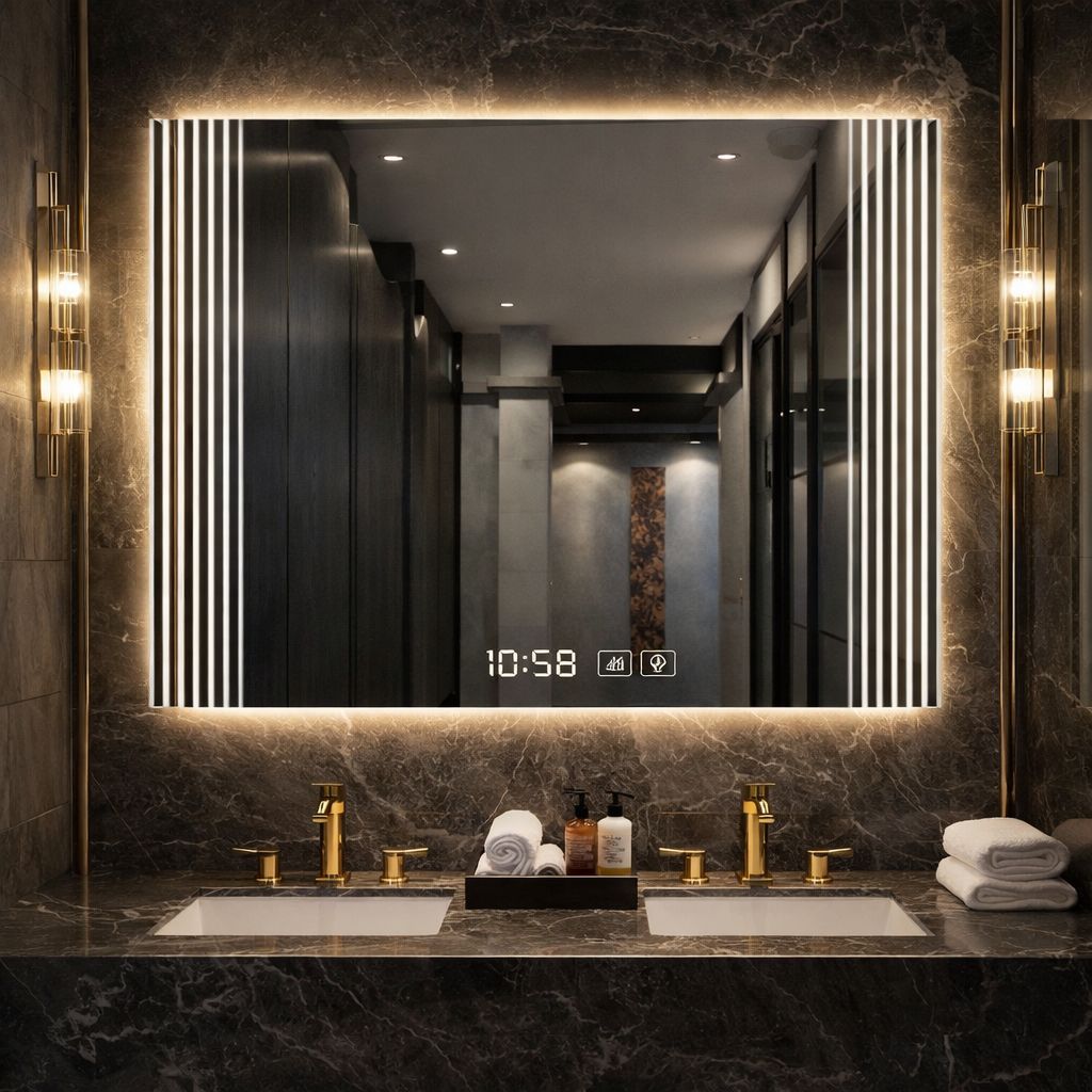 Oglindă LED Premium 80x60 cu Touch, Antiaburire si Iluminare LED Imagine secundară a produsului