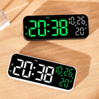 Ceas digital de perete cu afisaj LED, afisare temperatura si data, mod de noapte