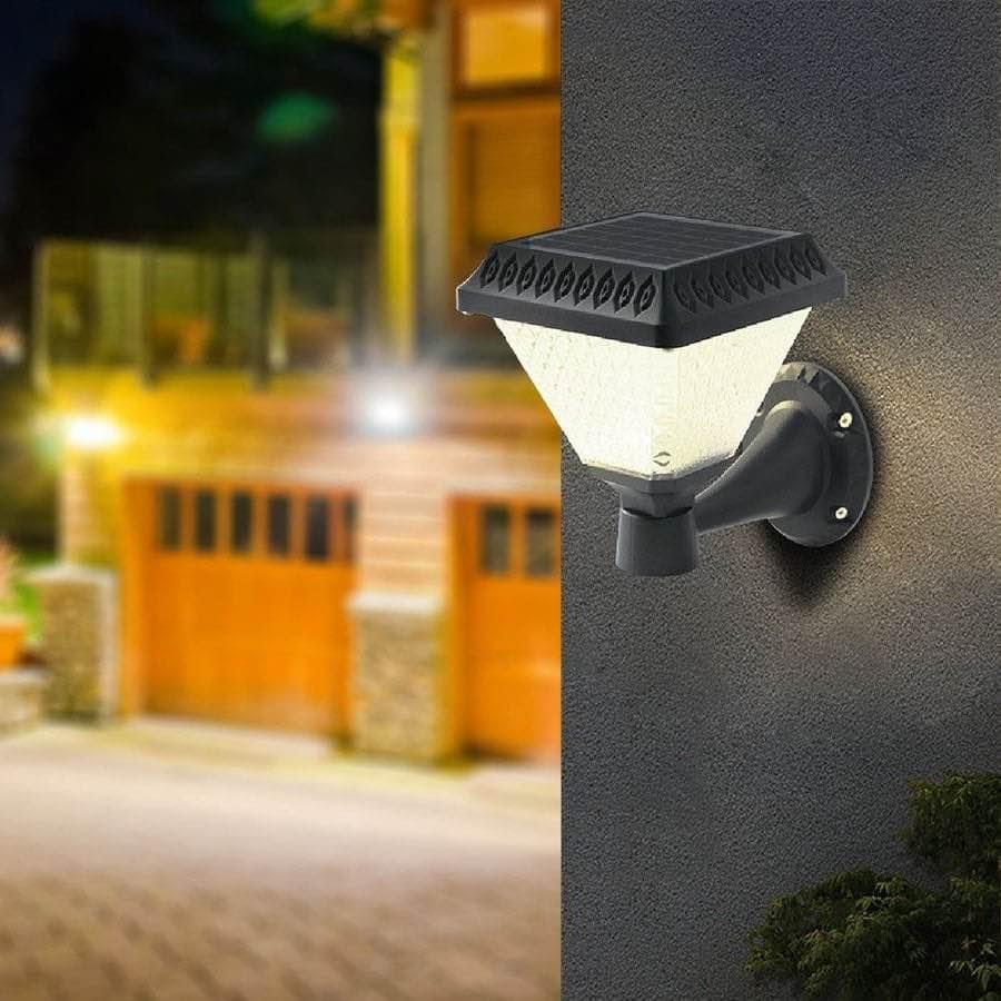 Lampă solara de perete, lumina calda si RGB, cu telecomanda, hexagonala, 6w