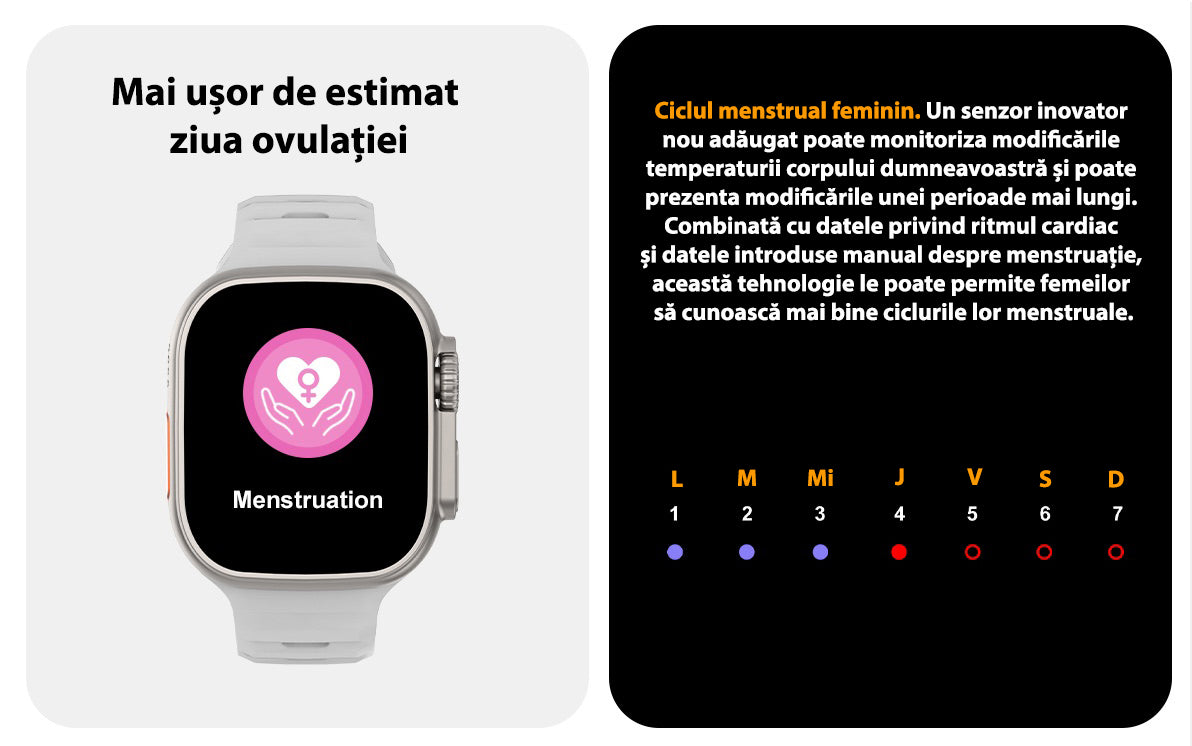 Ceas Smartwatch 8 Ultra Watch, 2.0" IPS Full Touch, incarcare magnetica