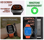 Ceas Smartwatch 8 Ultra Watch, 2.0" IPS Full Touch, incarcare magnetica