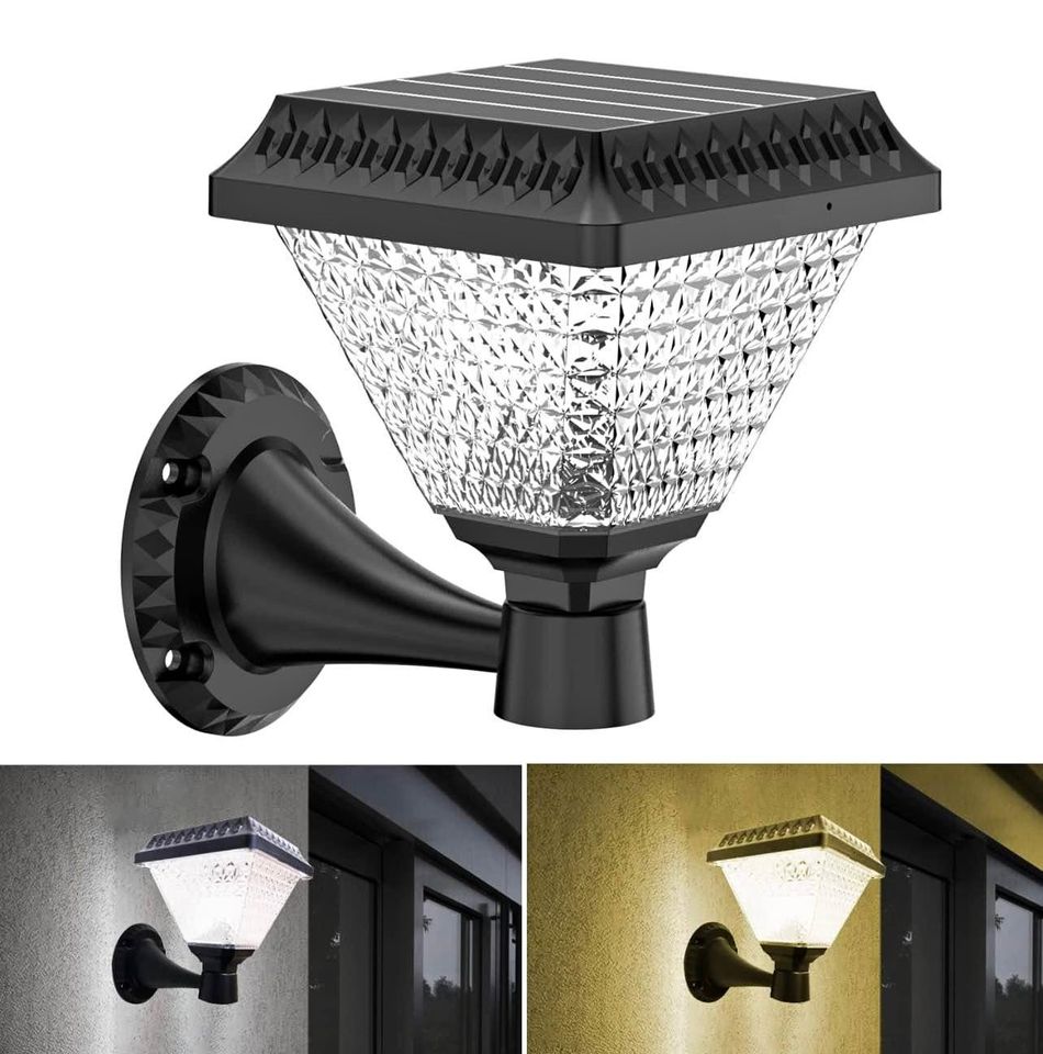 Lampă solara de perete, lumina calda si RGB, cu telecomanda, hexagonala, 6w