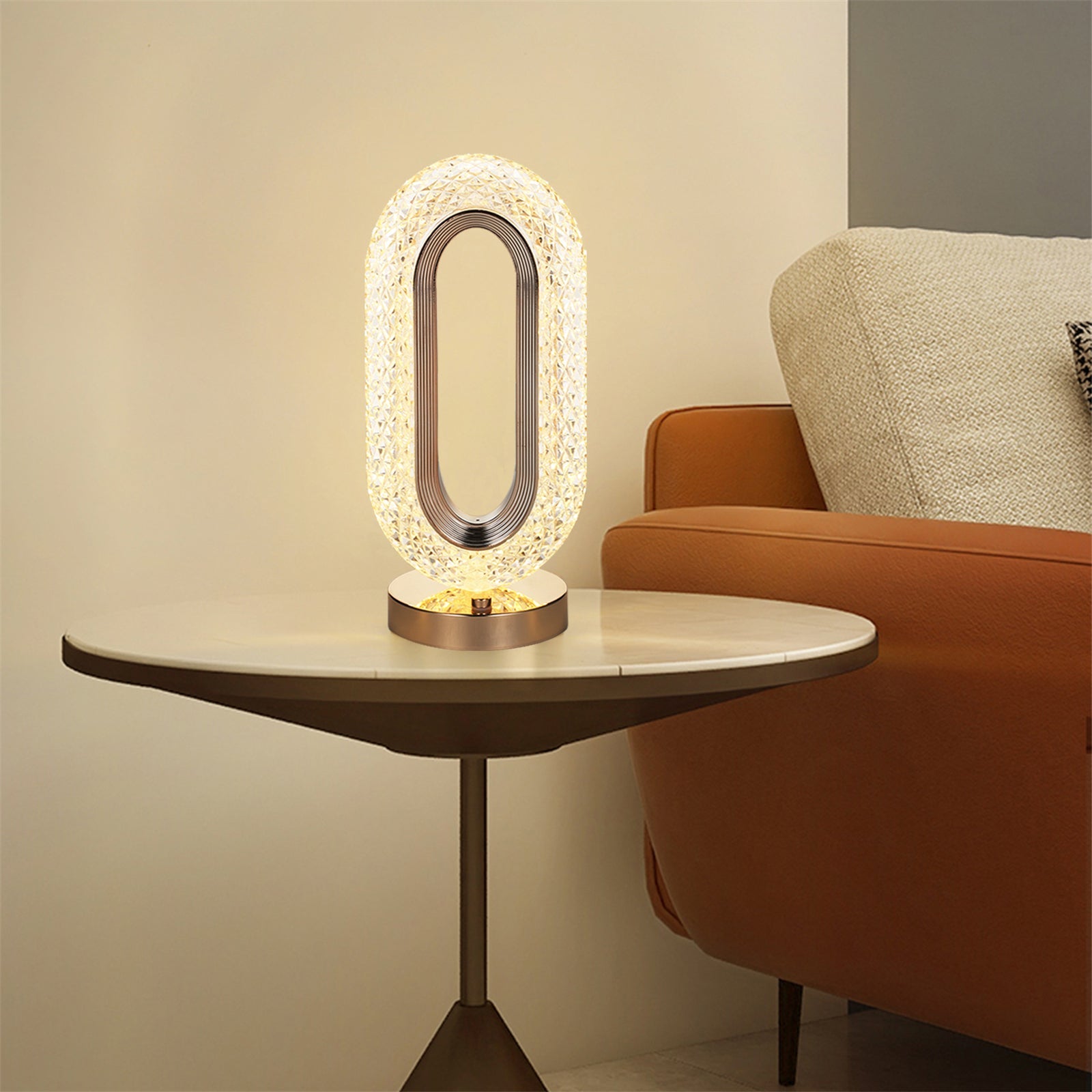 Lampă Diamond Crystal LED cu 3 temperaturi de culoare, alb rece, alb cald, neutru, culoare auriu