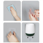 Perie de wc din silicon cu recipient pentru scurgerea apei, suport autoadeziv, 10 cm x 52.5 cm