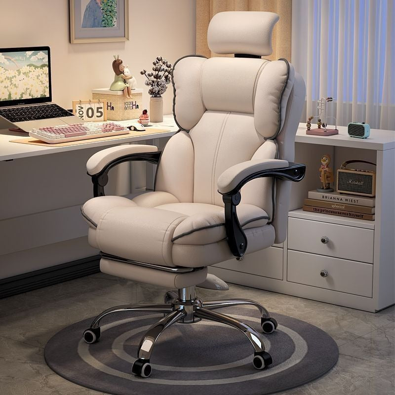 Scaun Ergonomic Directorial cu Suport Picioare Rabatabil Piele Ecologica Imagine secundară a produsului