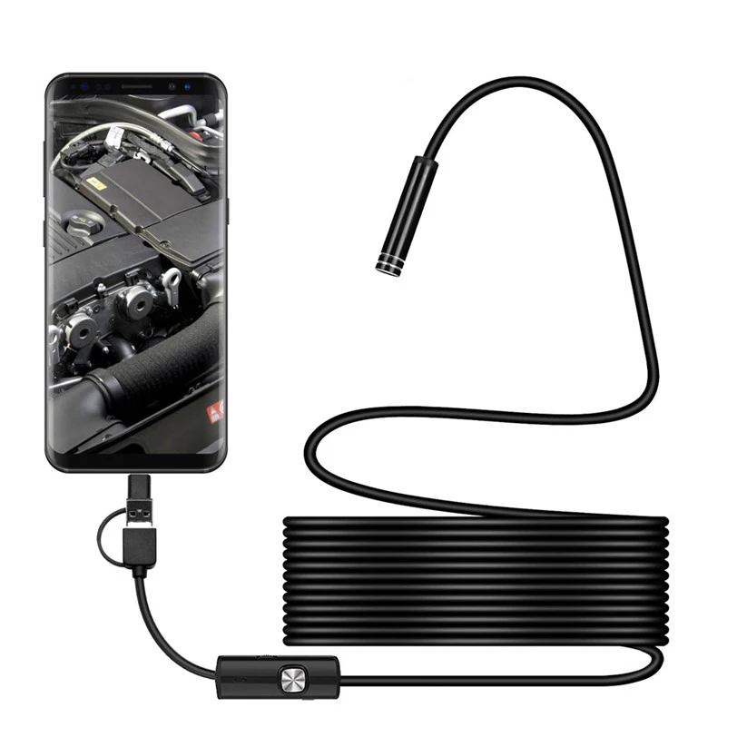 Camera endoscop 2 in 1 pentru Android si Windows, waterproof, 5 metri Imagine principală a produsului