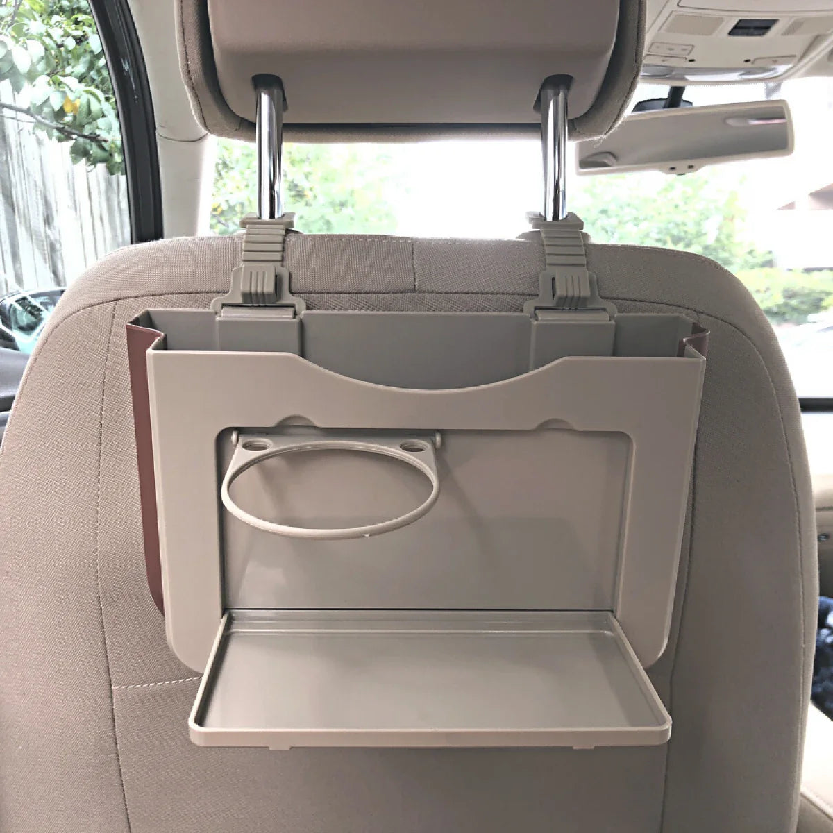 Set 2 organizatoare auto pliabile, montare la scaunul din spate, ABS, 25 x 16.2 x 3 cm