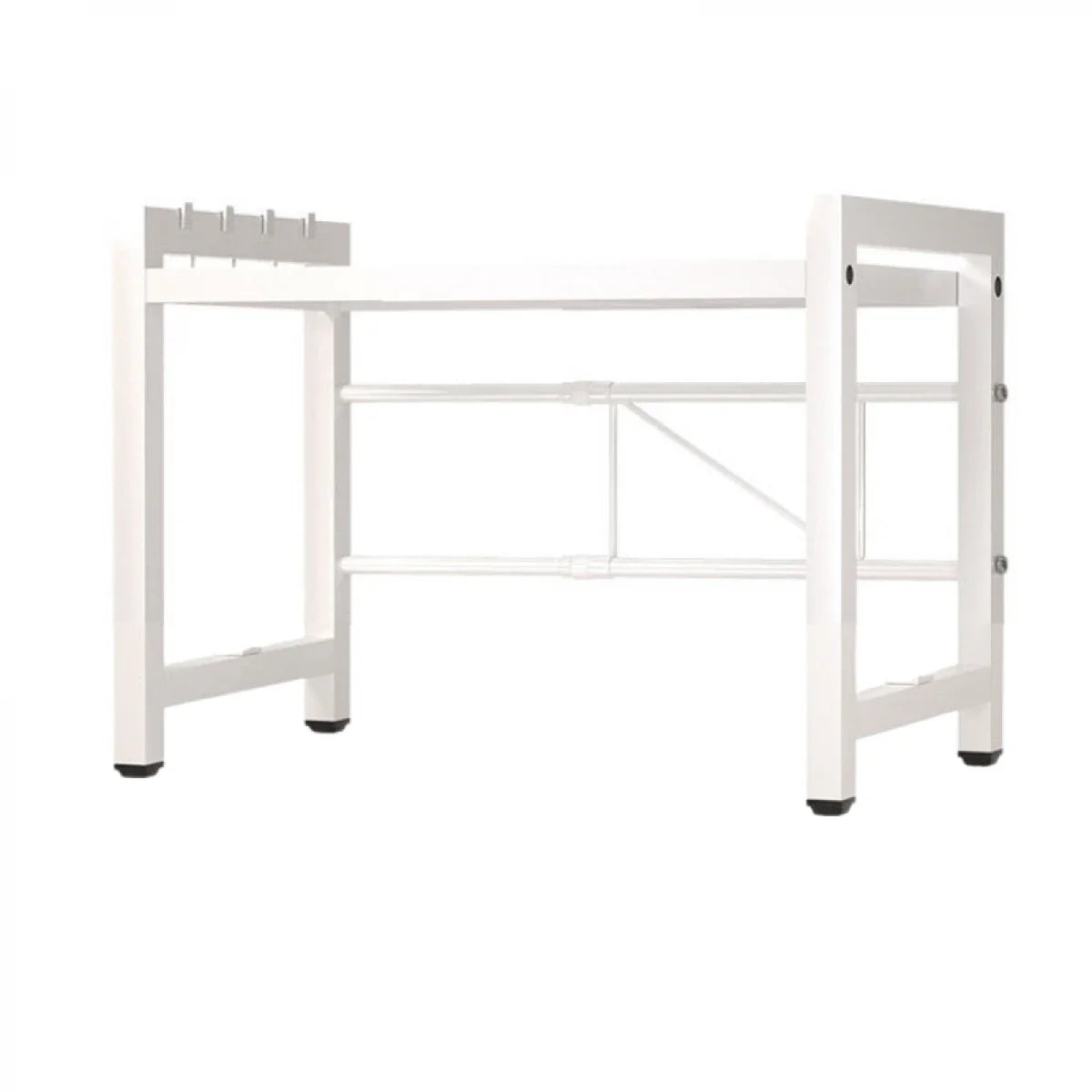 Raft metalic cuptor cu microunde, negru, etajera ajustabila, organizator Bucătărie, 40-60 x 36.5 x 45 cm