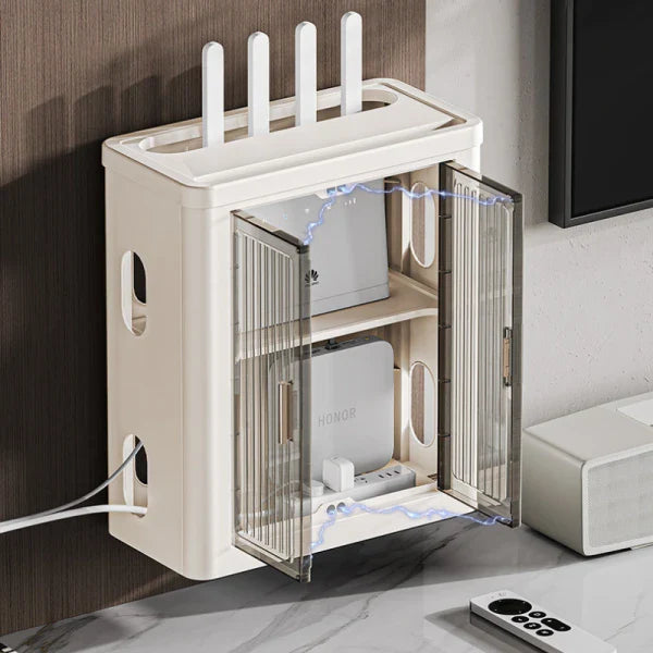 Cutie Depozitare Router WIFI cu Montare pe Perete sau Mobilier, 33 cm x 28 cm x 14.3 cm Imagine principală a produsului