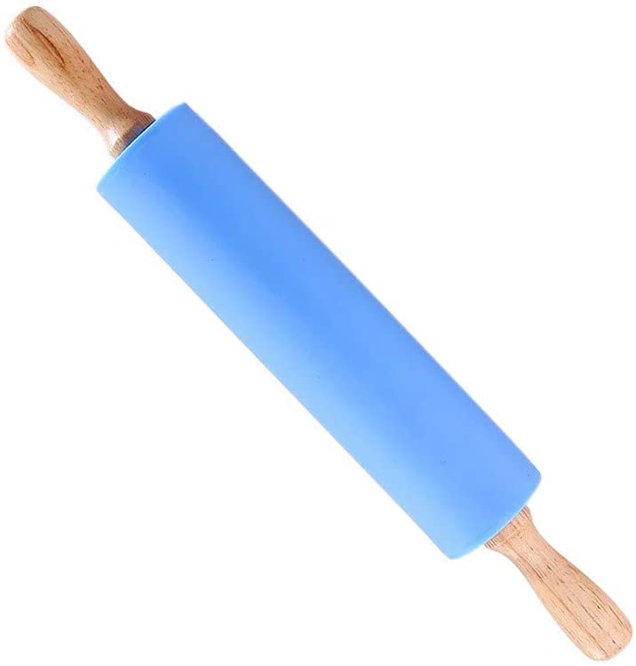 Sucitor rotativ din silicon cu manere de lemn, 38cm Imagine secundară a produsului