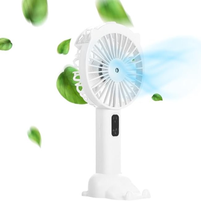 Mini ventilator de birou cu pulverizare apa, 3-în-1 Imagine principală a produsului