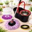 Set Mop Rotativ 8 litri, Cuva din Inox, 4 Rezerve Diferite + Perie Rosturi