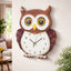 Ceas perete copii model bufnita din lemn design modern 39x22 cm