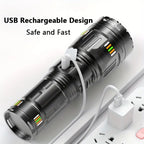 Lanterna profesionala cu LED laser, 5km raza actiune, 30000 lumeni