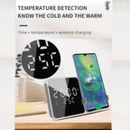 Ceas desteptator cu incarcare wireless 5W si afisaj temperatura in timp real