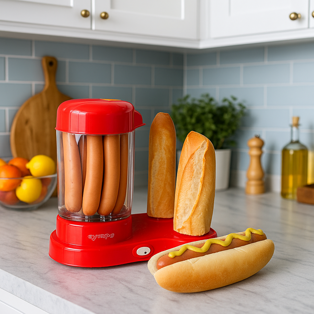 Aparat pentru preparat Hot Dog, 450W, Rosu pentru Bucătărie Practică Imagine principală a produsului