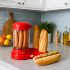 Aparat pentru preparat Hot Dog, 450W, Rosu pentru Bucătărie Practică
