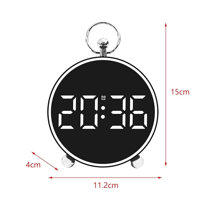 Ceas desteptator digital LED 4, 4" cu afisaj color, comanda vocala si alarme personalizabile - trezeste ecranul