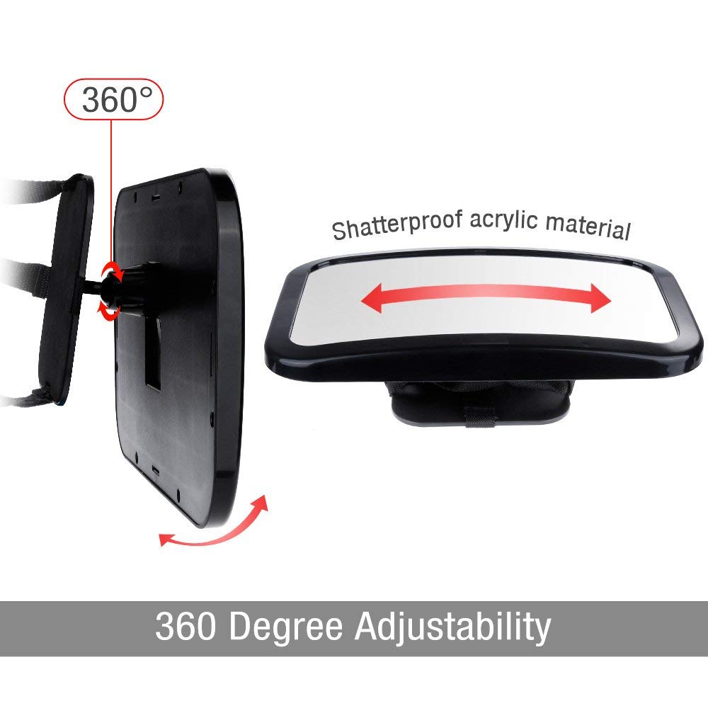 Oglindă auto supraveghere bebe fixare tetiera suport anti alunecare 360 grade