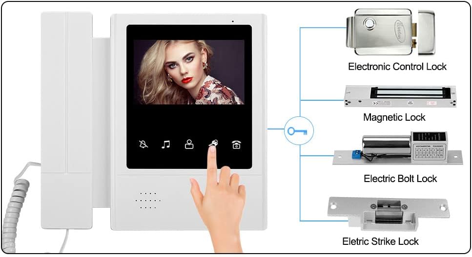 Sistem Video Interfon 4.3", sonerie video cu Ecran Color TFT si Camera cu Viziune Nocturna IR, 1 Monitor + 1 Imagine secundară a produsului