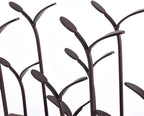 Suport pentru 6 sticle de vin, design modern, lemn natural si otel, 32.5 x 16 x 30 cm