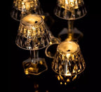 Set de 12 mini lampi de masa cu cristal LED, decor elegant, cu abajur transparent