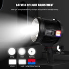 Lanterna solara LED, portabila, 6 moduri de lumina, 3 filtre de culoare