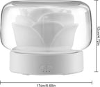 Umidificator pentru camera in forma de trandafir 400ml, lumina de noapte LED in 7 Culori, Alb